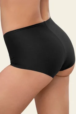 Leonisa Roupa Interior-Cueca boxer cintura alta com efeito invisível preto