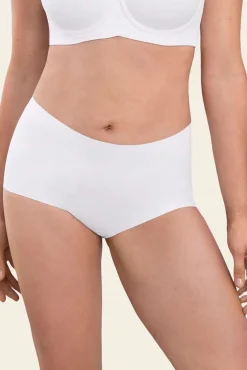 Leonisa Roupa Interior-Cueca boxer de cintura alta com efeito invisível branco