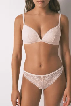 Women'secret Roupa Interior-Cueca clássica de renda rosa