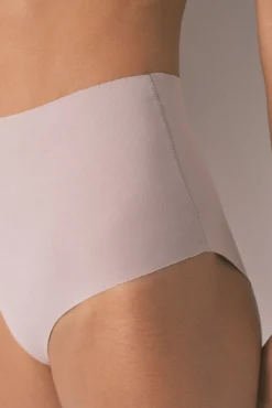 Women'secret Roupa Interior-Cueca de algodão bege cintura alta vison