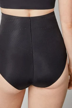 Gisela Roupa Interior-Cueca de alta redução com reforço preto