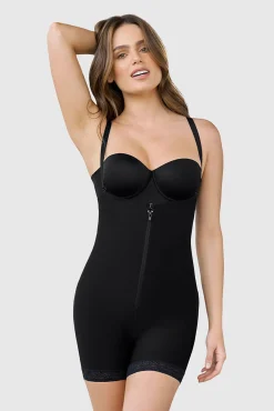 Leonisa Roupa Interior-Cueca de calções de controle forte que levanta os glúteos preto