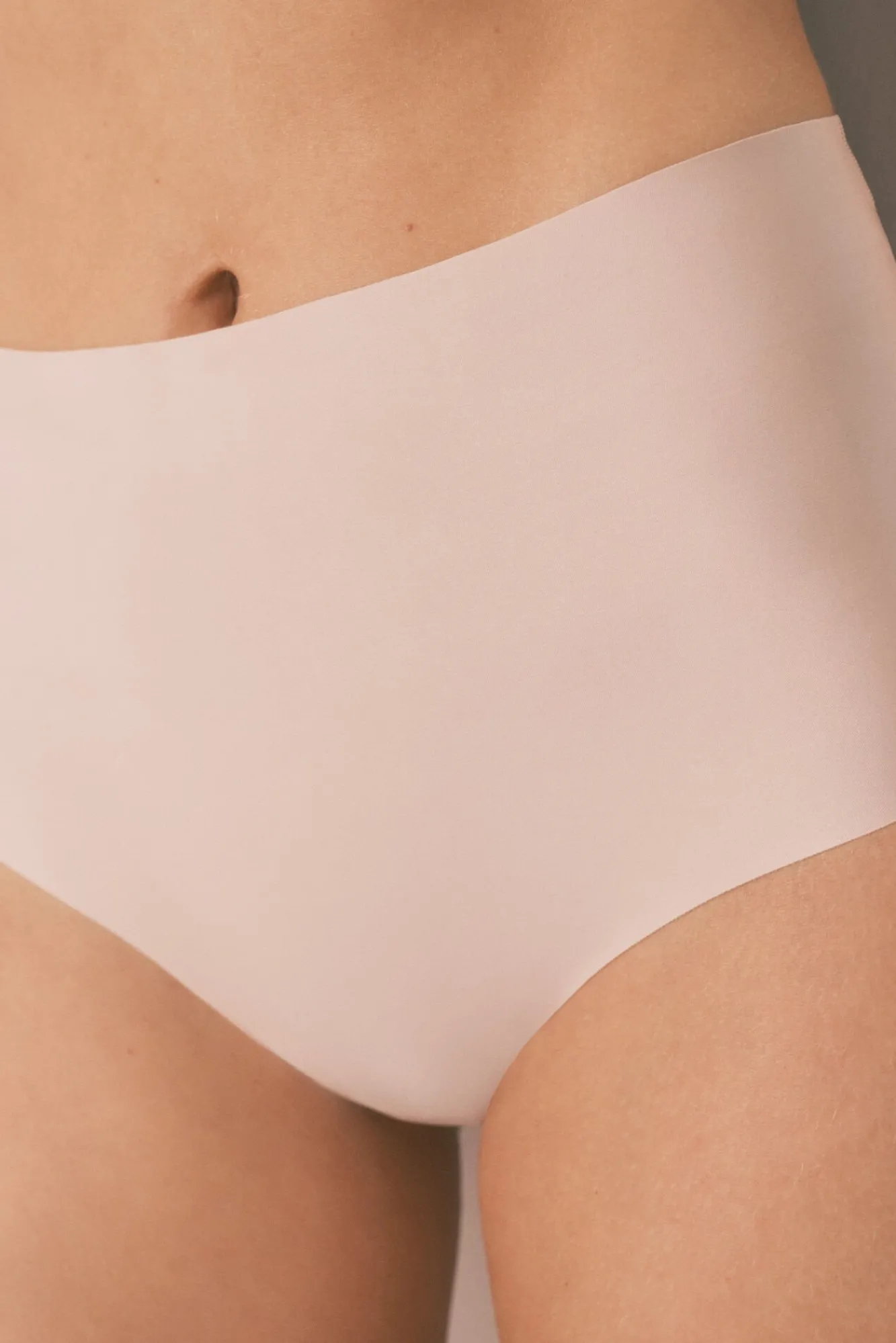 Women'secret Roupa Interior-Cueca marrom de corte limpo e cintura alta cru