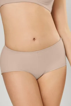 Leonisa Roupa Interior-Cueca push-up clássica com bojo removível bege