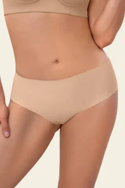 Leonisa Roupa Interior-Cuequinha invisível de cintura alta bege