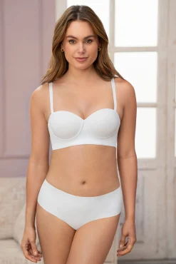 Leonisa Roupa Interior-Cuequinha invisível de cintura alta branco