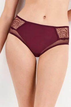 Gisela Roupa Interior-Cuequinha larga com detalhes transparentes estampado