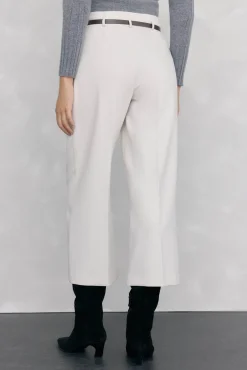 Pedro del Hierro Calças-culotte culotte com cinto Beige