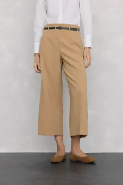 Pedro del Hierro Calças-culotte culotte com cinto Beige