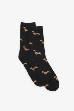 Cortefiel Meias-Dachshund meia longa Preto