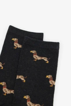 Cortefiel Meias-Dachshund meia longa Preto