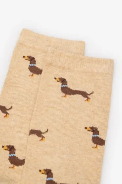 Cortefiel Meias-Dachshund meia longa Tostado