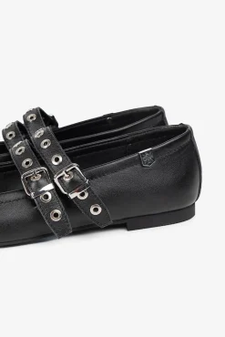 Popa Sabrinas|Calçado De Couro-Dançarina Lady Estrella Piel Preto