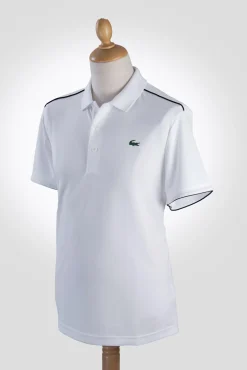 Lacoste Polos-Debrum contrastante nos ombros e nas extremidades das mangas Branco