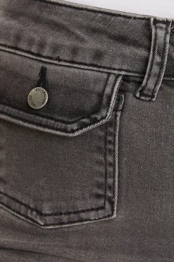 System Action Jeans-denim jeans com bolsos de remendo preto