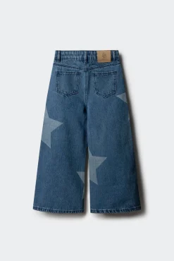 Springfield Kids Calças-denim jeans culotte para meninas com estrelas azul