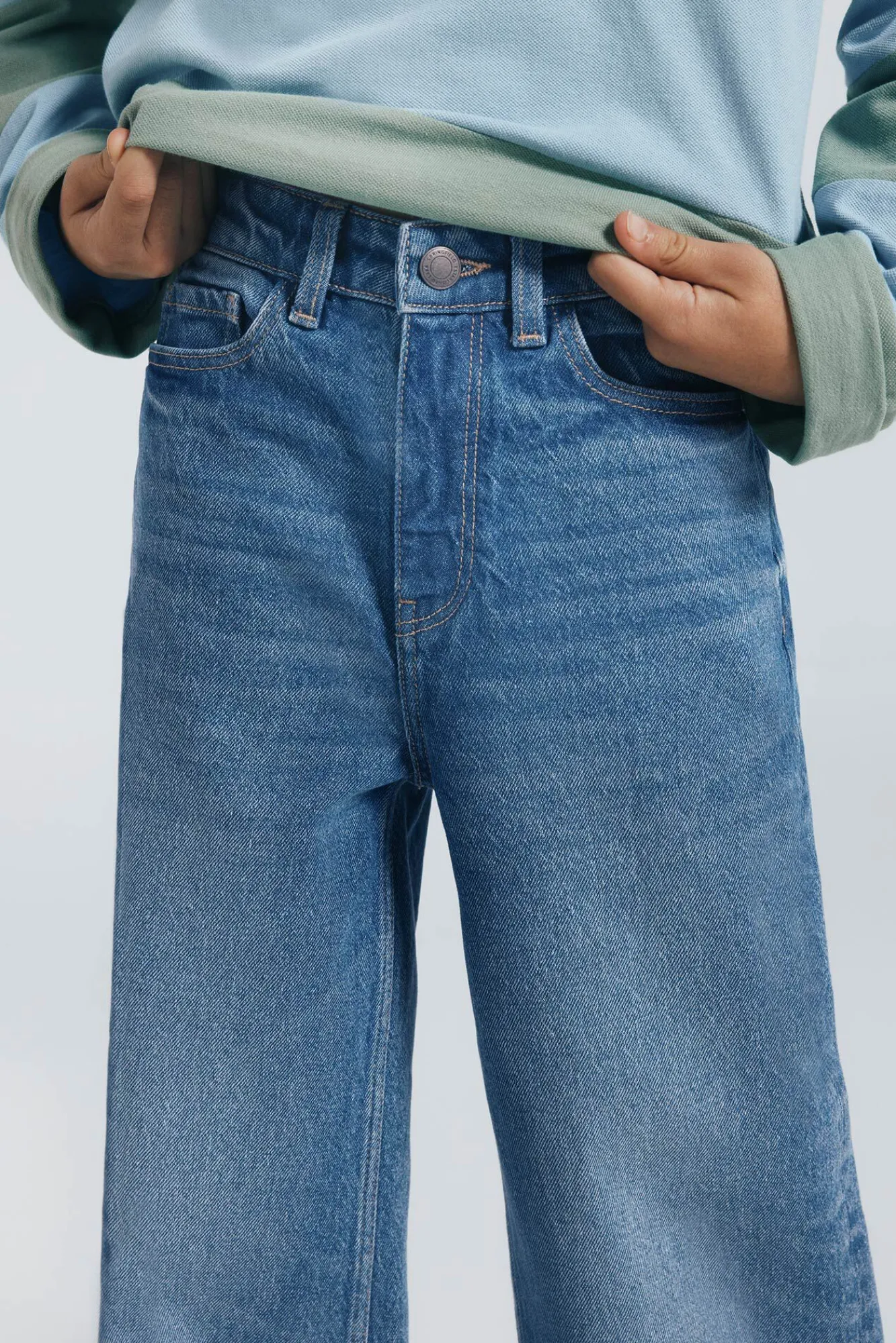 Springfield Kids Calças-denim jeans culotte para meninas azul