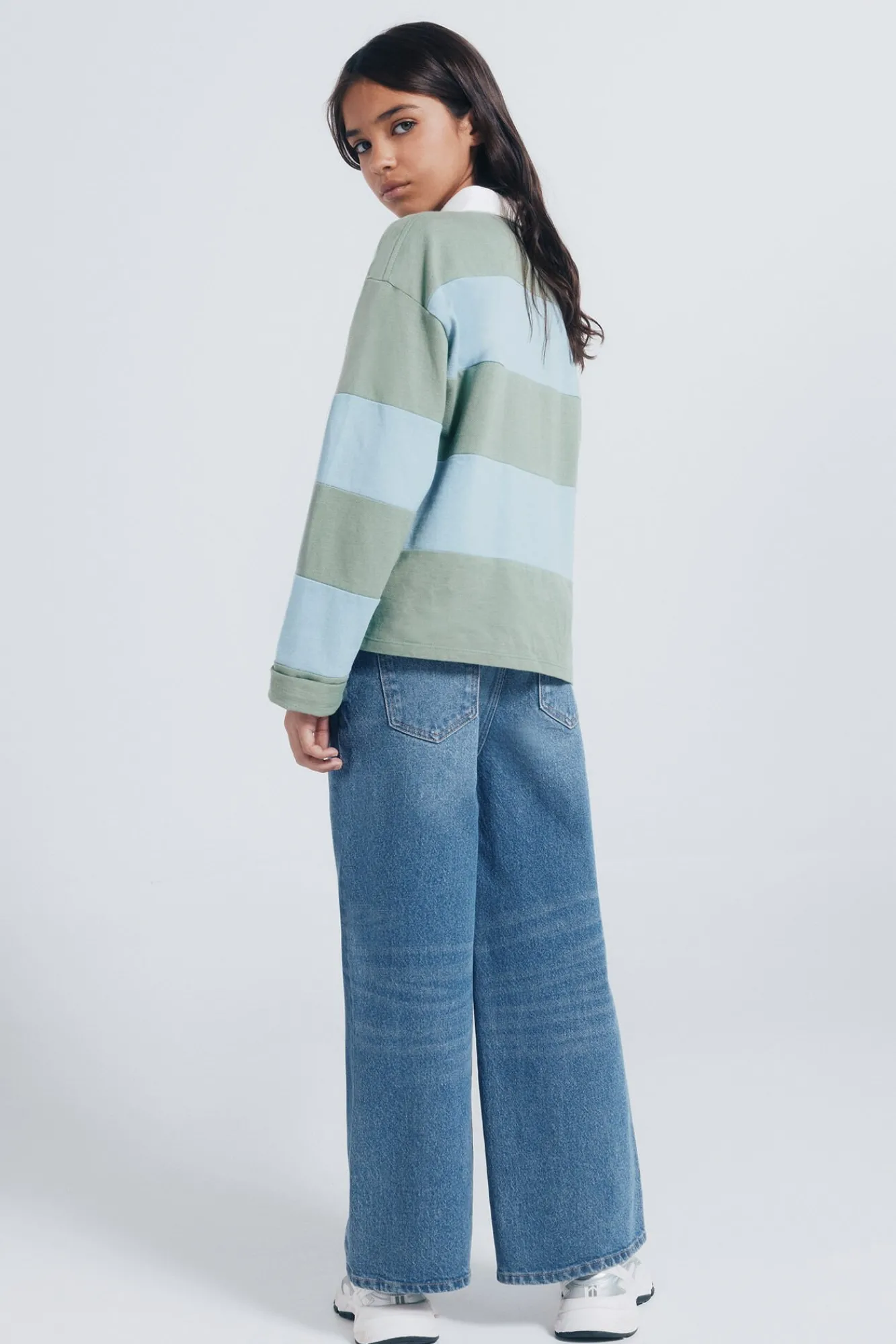 Springfield Kids Calças-denim jeans culotte para meninas azul