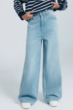 Springfield Kids Calças-denim jeans culotte para meninas azul