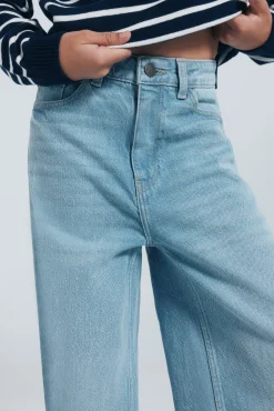 Springfield Kids Calças-denim jeans culotte para meninas azul