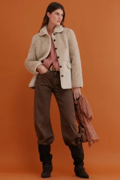 Hoss Intropia Sobretudos|Casacos-Denise. Desportiva com efeito de pele Ecru