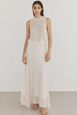 Pedro del Hierro Saias-Desfile de saia de malha estruturada malha Branco