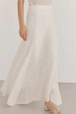 Pedro del Hierro Saias-Desfile de saia de malha estruturada malha Branco