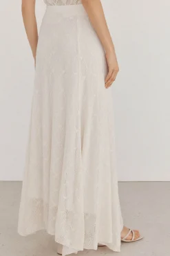 Pedro del Hierro Saias-Desfile de saia de malha estruturada malha Branco