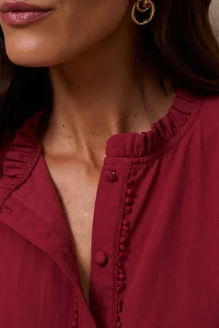 Polín Et Moi Blusas-Detalhes da blusa Adela Vermelho