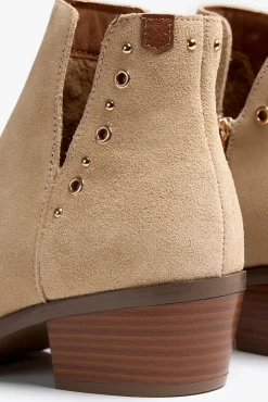 Popa Calçado De Couro|Botins-Enfeites para botim femininas Arista Castanho