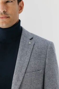 elPulpo Blazers|Blazers-Espiga espinha de peixe com lã Cinzento