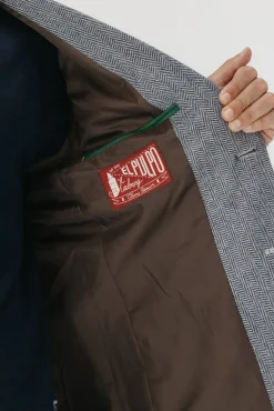 elPulpo Blazers|Blazers-Espiga espinha de peixe com lã Cinzento