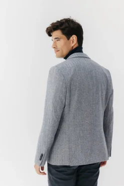 elPulpo Blazers|Blazers-Espiga espinha de peixe com lã Cinzento