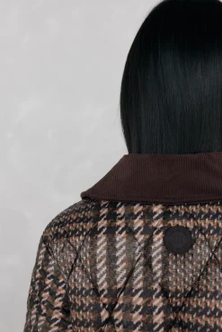 Pedro del Hierro Sobretudos|Casacos-estampado curta ultraleve Marrom