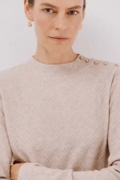 Cortefiel T-Shirts-Estrutura de losango superior Tostado