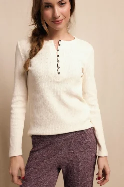 Slowlove Blusas-Estrutura do padeiro superior Ecru