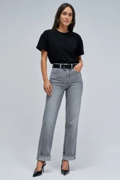 Salsa Jeans Jeans-Fé empurra em jeans reto Cinzento