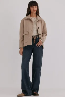 Hoss Intropia Casacos-Fabiana. Sobretudo curto Cinzento