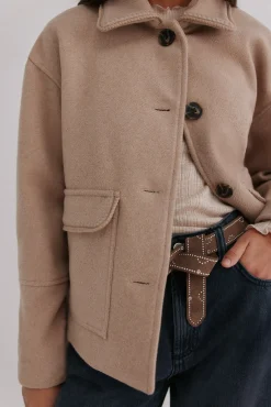 Hoss Intropia Casacos-Fabiana. Sobretudo curto Cinzento