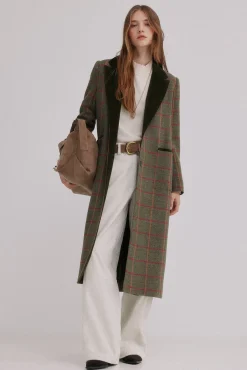 Hoss Intropia Sobretudos|Casacos-Fabrizia. Sobrecasaca xadrez Khaki