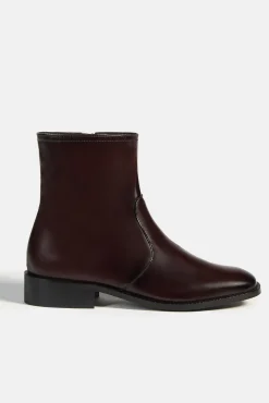 Bryan Stepwise Saltos|Calçado De Couro-Fara Botim Castanho