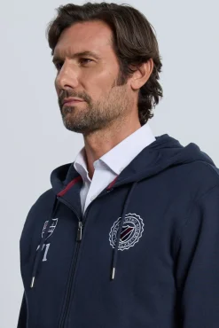 Valecuatro Sweatshirts-Fecho-Éclair com sweatshirt e escudo marinho Azul