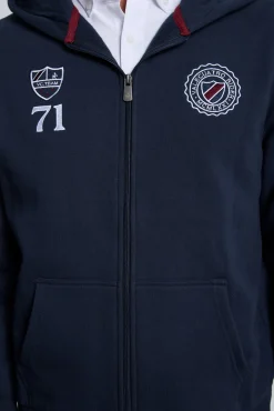 Valecuatro Sweatshirts-Fecho-Éclair com sweatshirt e escudo marinho Azul