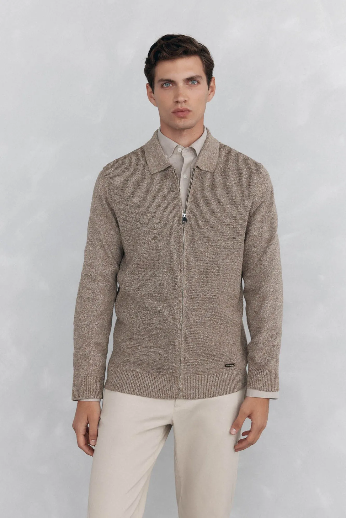 Pedro del Hierro Camisolas-Fecho-éclair com zíper torcido Beige