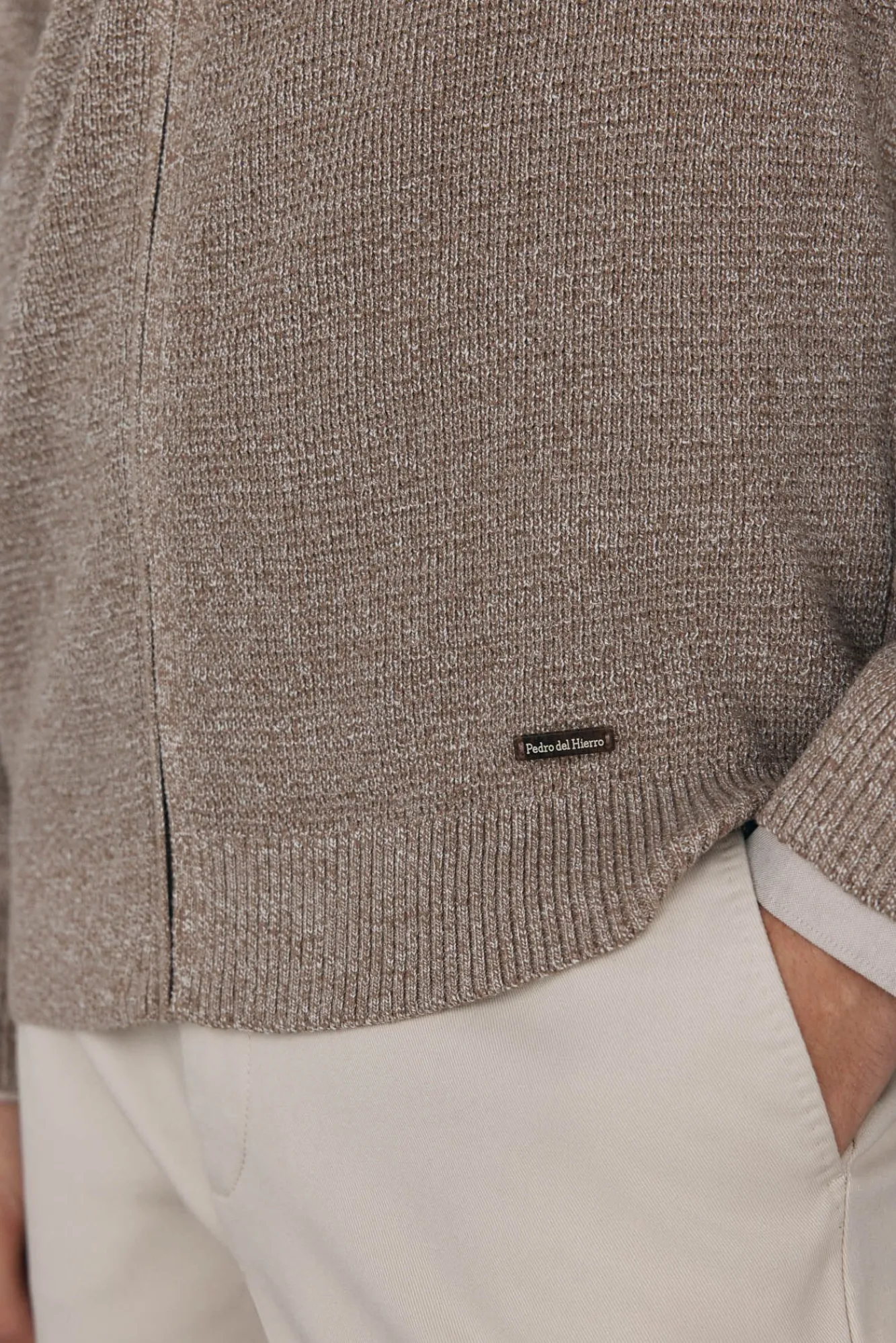 Pedro del Hierro Camisolas-Fecho-éclair com zíper torcido Beige