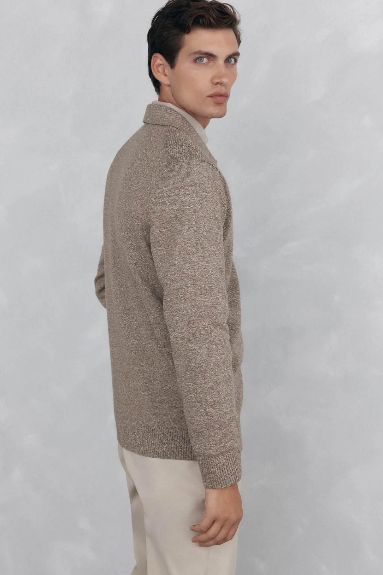 Pedro del Hierro Camisolas-Fecho-éclair com zíper torcido Beige