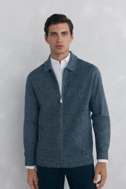 Pedro del Hierro Camisolas-Fecho-éclair com zíper torcido Azul