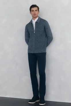 Pedro del Hierro Camisolas-Fecho-éclair com zíper torcido Azul