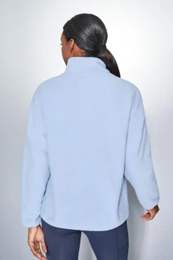 Dash and Stars Sweatshirts-Fecho-Éclair de lã bebê com polar azul