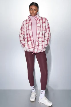 Dash and Stars Sweatshirts-Fecho-Éclair de sweatshirt com polar chiclete rosa